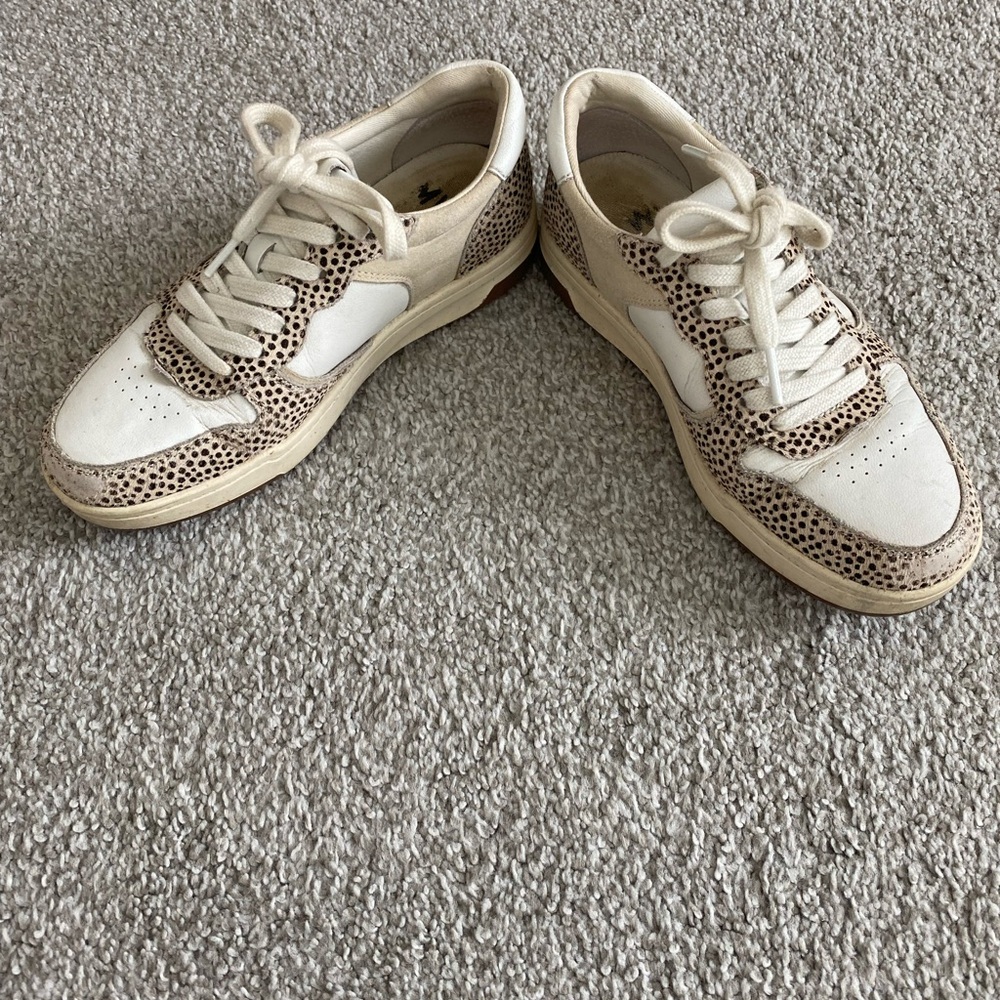 Madewell Cream and Brown Patterned Sneakers